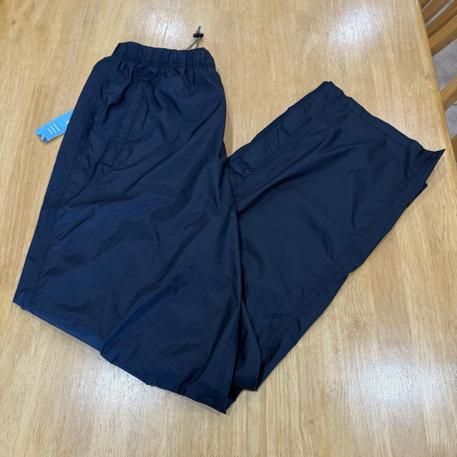 Men's Hi-Tech Black Nylon Rain Pants Size XL New with Tags Waterproof Style 0503