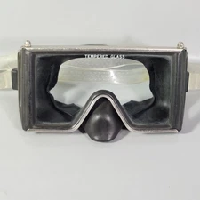 VTG US Divers Tempered Glass Aqua Lung Wrap-around Goggles Scuba Diving Mask