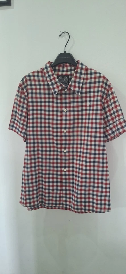 Bellissima Camicia Uomo A Quadretti Rosso Blu Bianchi Taglia Large Revolution - Image 2 of 4