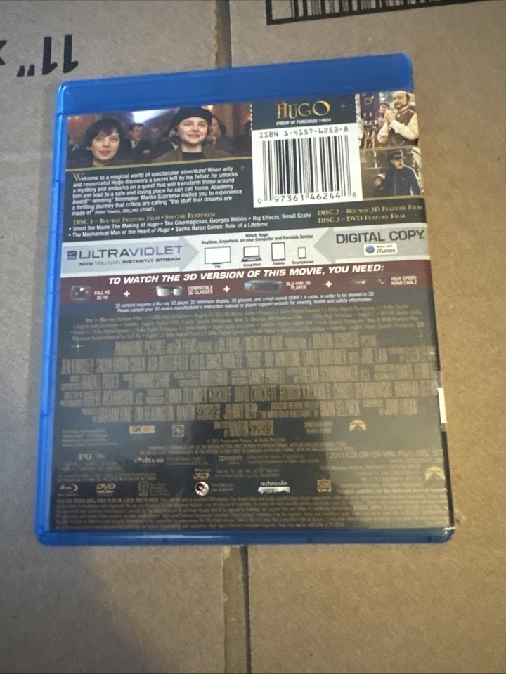 Hugo (Blu-ray/DVD, 2012, 3-Disc Set, Limited 3D Edition Includes Digital Copy... - Image 2 of 2