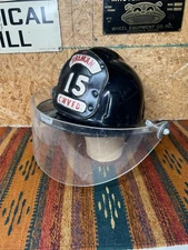 Vintage MSA TOPGARD Fireman’s Safety Helmet Black Leather Shield Firefighter