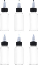 6 Pcs 1oz Plastic Squeeze Bottles with Twist Top Cap, 30ml Clear Dispensing B...