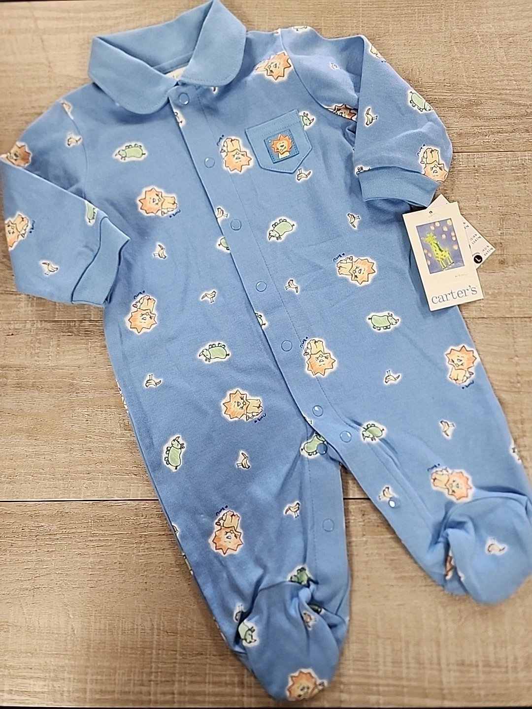 Vintage Carter's Baby Boy Clothes 3-6 Month Emu Namae Footed Outfit NWT