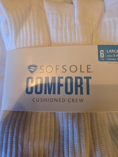 Sof Sole Calze Crew Imbottite Uomo 8,5 12,5 Donna 11 13 Large Bianco 6 Paia - Foto 3 di 6