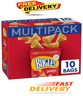 Bugles Original Crispy Corn Snacks, Snack Bags Multipack, 10 Ct, 8.75 oz