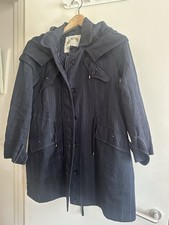 Designer Jacket Middy Length. Brand High Navy Blue. Four Pockets & Lined ￼