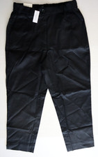 Banana Republic Women's Sz M Black Tapered Linen-Blend Pull On Ankle Pants 90