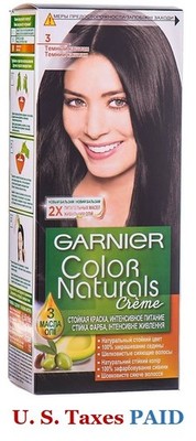 Garnier Color Naturals 3 Dark Chestnut Brown Permanent Hair Dye Gray Coverage
