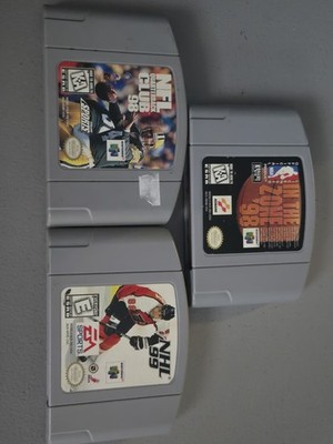 Lot Of 3 N64 Sports Games In The Zone 98 NFL Quarterback Club 98 NHL 99