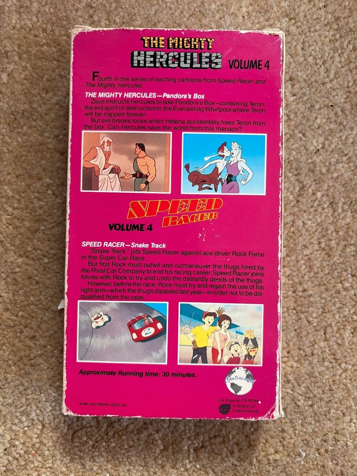 Mighty Hercules V.4 Speed Racer V.4  continental video VHS 1985 - Image 2 of 4