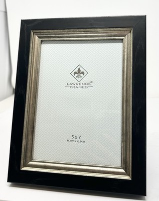 Lawrence Frames 5x7 Picture Frame, Black & Antique Silver