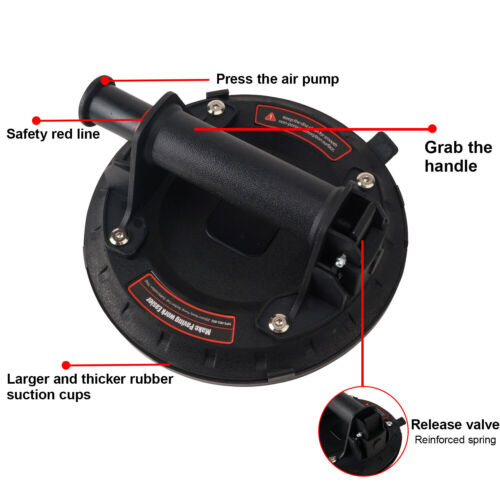 8'' 250kg Vacuum Suction Cup Glass Lifter Granite Sucker Pump Lift Heavy Duty AU - Picture 2 of 18