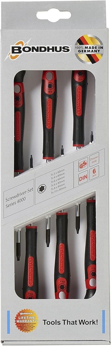 BONDHUS PRECISION TORX DRIVER SET (T3, T4, T5, T6, T8, T10