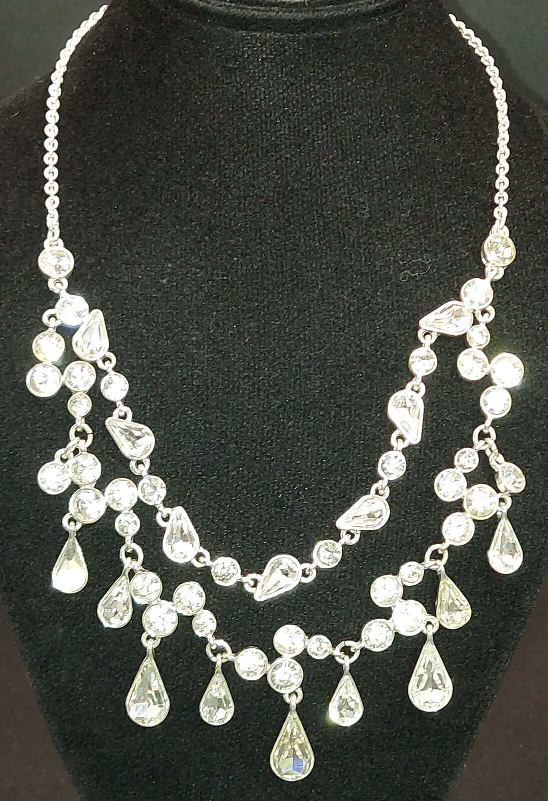 Vintage Napier Pastel Rhinestone Necklace Earrings Set Clip Screw Back Signed main image 0