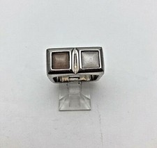 Sterling Silver .925 10mm Wide 2 8mm Square Moonstones in Square Ring Size 6