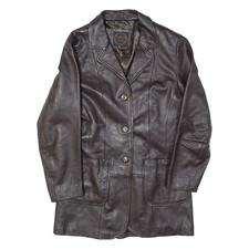 WALLACE SOCKS Damen Jacke Blazer Braunes Leder UK 10