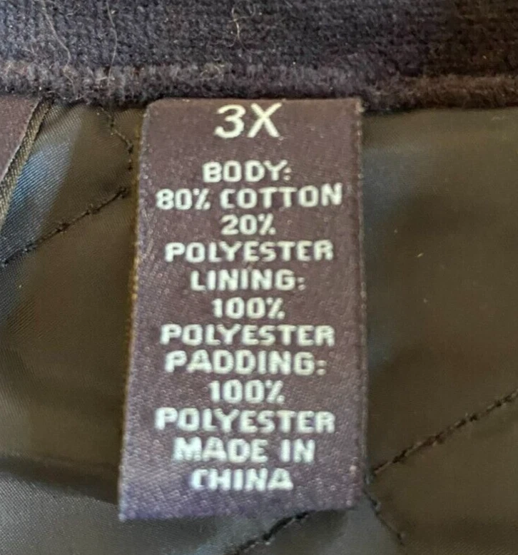 Chaqueta Westbound Mujer Azul Marino Terciopelo Cremallera Completa Acolchada Frontal Talla 3X Exterior Foto 4 de 4