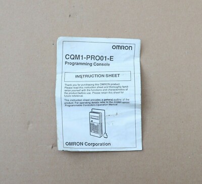 OMRON PRO01 PROGRAMMING CONSOLE CQM1-PRO01-E | eBay