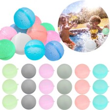 24PCs Reusable Water Balloons for Kids Adults Refillable Water Splash Balls Toys