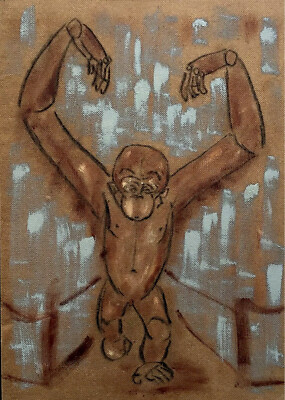 Original Ölgemälde  Affe  Malerei Moderne Kunst Unikat Daniel Pultorak