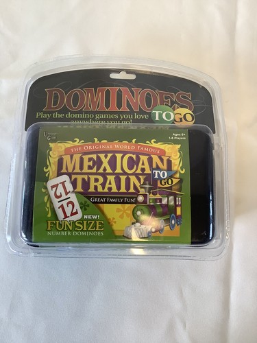New 2018 MEXICAN TRAIN to go Dominoes GAME fun size less space plus case 6+ T - 第 1/3 張圖片