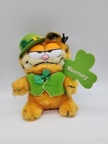 Peluche douce vintage Garfield Irish Blarney chat 1978 ST Patrick Darin étiqueté  - Photo 1/5