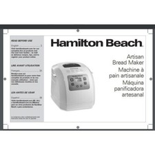 Hamilton Beach 29981 Bread Maker Machine Inst...