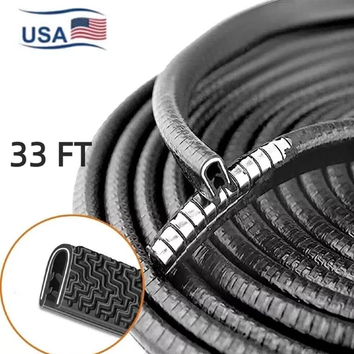 *33Ft Car Door Edge Guard Molding Trim Rubber Edge Strip Seal Protector U-Shape - Picture 3 of 21
