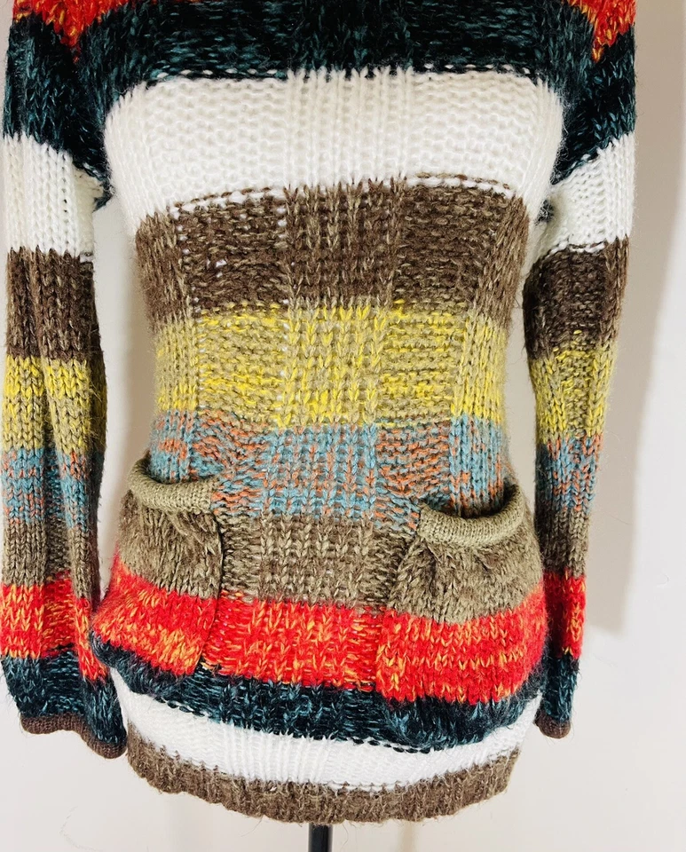 Twenty One Multicolor Acrílico Tejido SUÉTER Bolsillos Talla Pequeña Ligero Foto 2 de 4