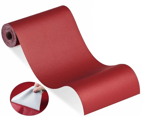 4" x 63" Red Vinyl Leather Repair Patch Tape Kit For Furniture Sofa Car Seat