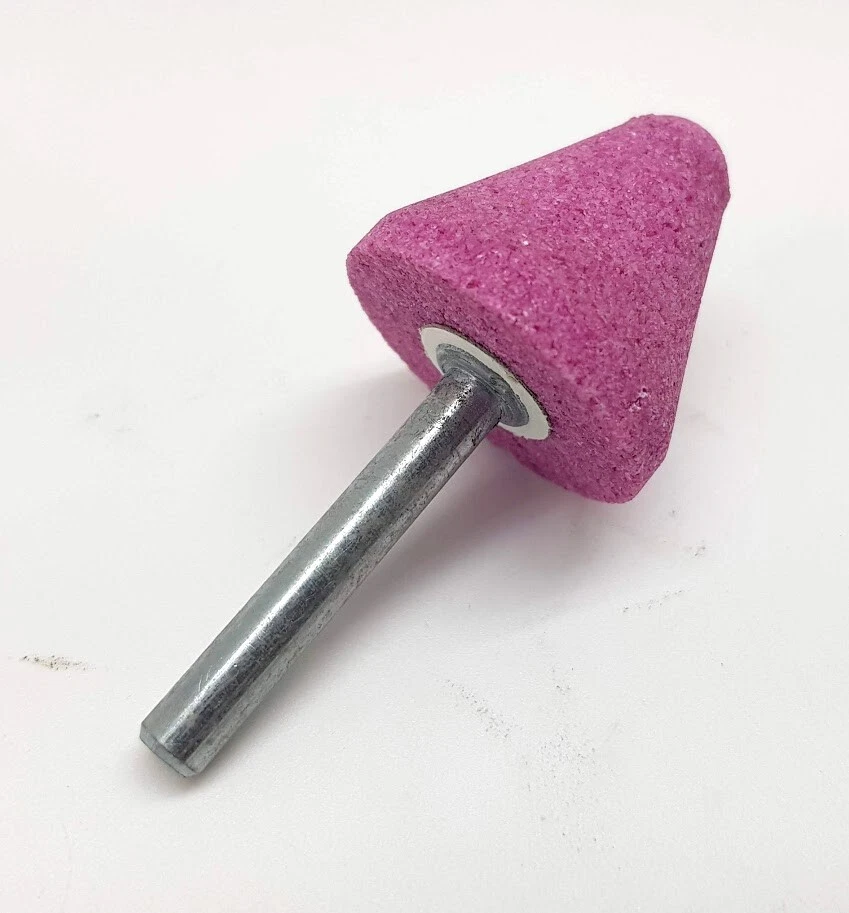 GARRYSON ABRASIVE STONE GRINDING MOUNTED POINTS 6MM SHAFT SHAPE A4 PINK
