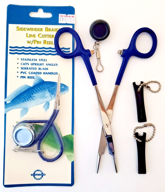 5pc fishing lot with sidewinder scissors combo scissor pliers line trimmers