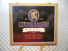 L&ouml;wenbr&auml;u M&uuml;nchen SchwarzbierZapfhahnschild M961 Reklameschild