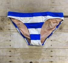 NWT J. Crew Bikini Bottom in Rugby Stripe sz XS #E8434 BGI swim suit blue/white