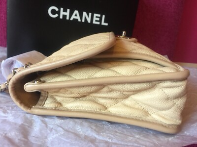 【ヴィンテージ】Rank:S☆Chanel Beige French Riviera Jumbo NEW CHANEL CLASSIC JUMBO DOUBLE FLAP BEIGE CLAIR LAMBSKIN