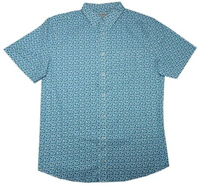 Nick Graham Everywhere Men's Cotton Stretch S/S Button Down Shirt in Turquoise