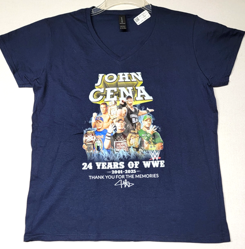 John Cena T Shirt Women's Size X-Large WWE Navy Blue Short Sleeve's Wrestling