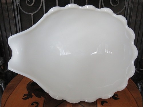 Westmoreland Milk Glass Dolphin Koi Fish 13" Shell Bowl & 9" Candle Holder Pair - Picture 16 of 24