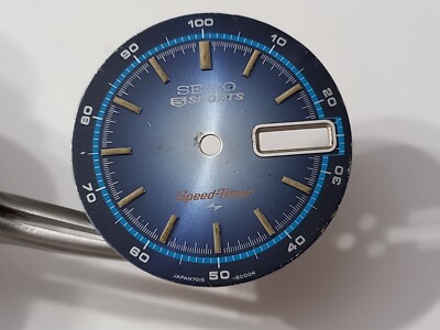 Authentic SEIKO 7015-8000 Speed Timer Fly-back Chrono blue Dial