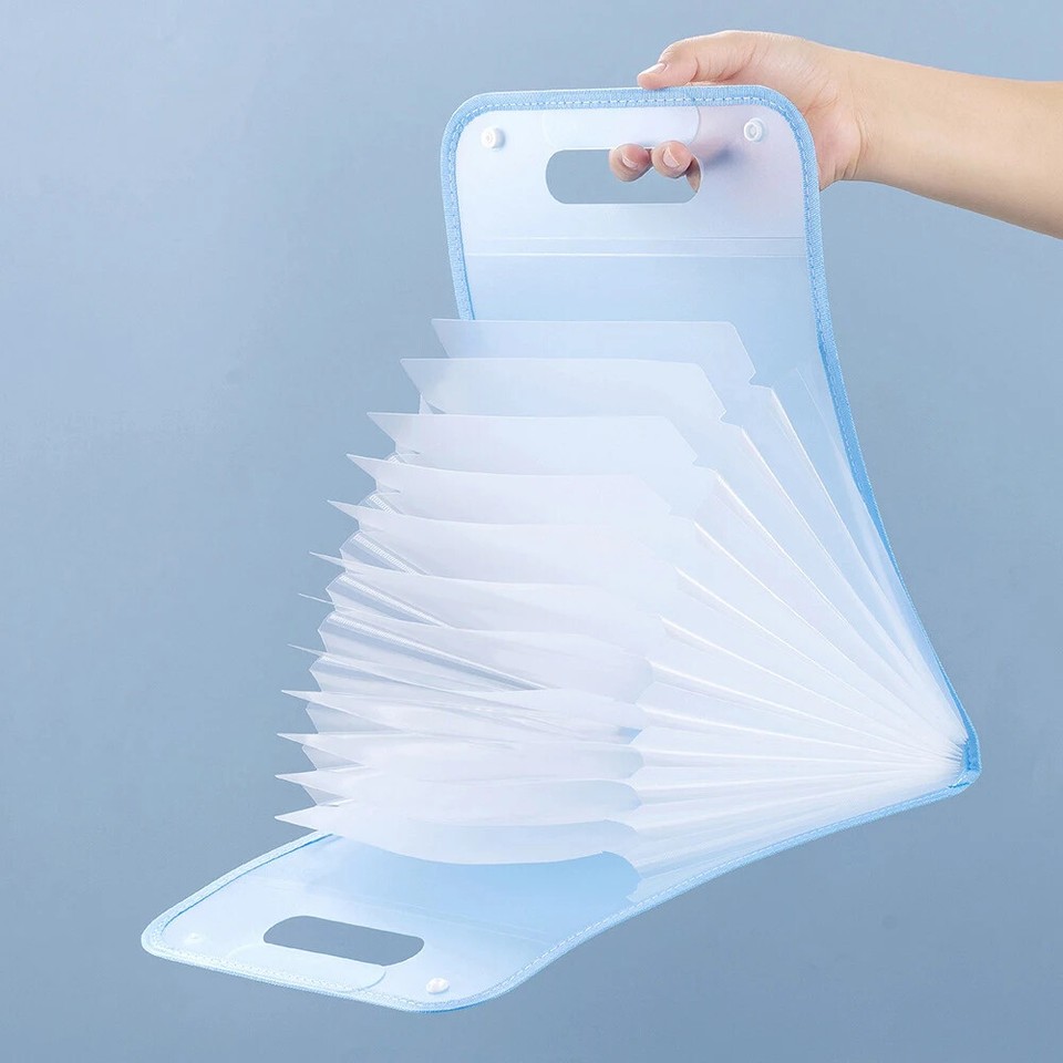 A4 Macaron Vertical Hand-held Bag Paper File Folder Multi-layer Storage ...