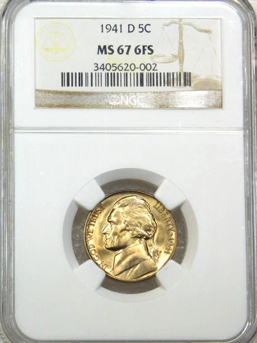 1941-D Jefferson Nickel NGC MS67 6FS SIX FULL STEPS Superb Luster PQ #F867A