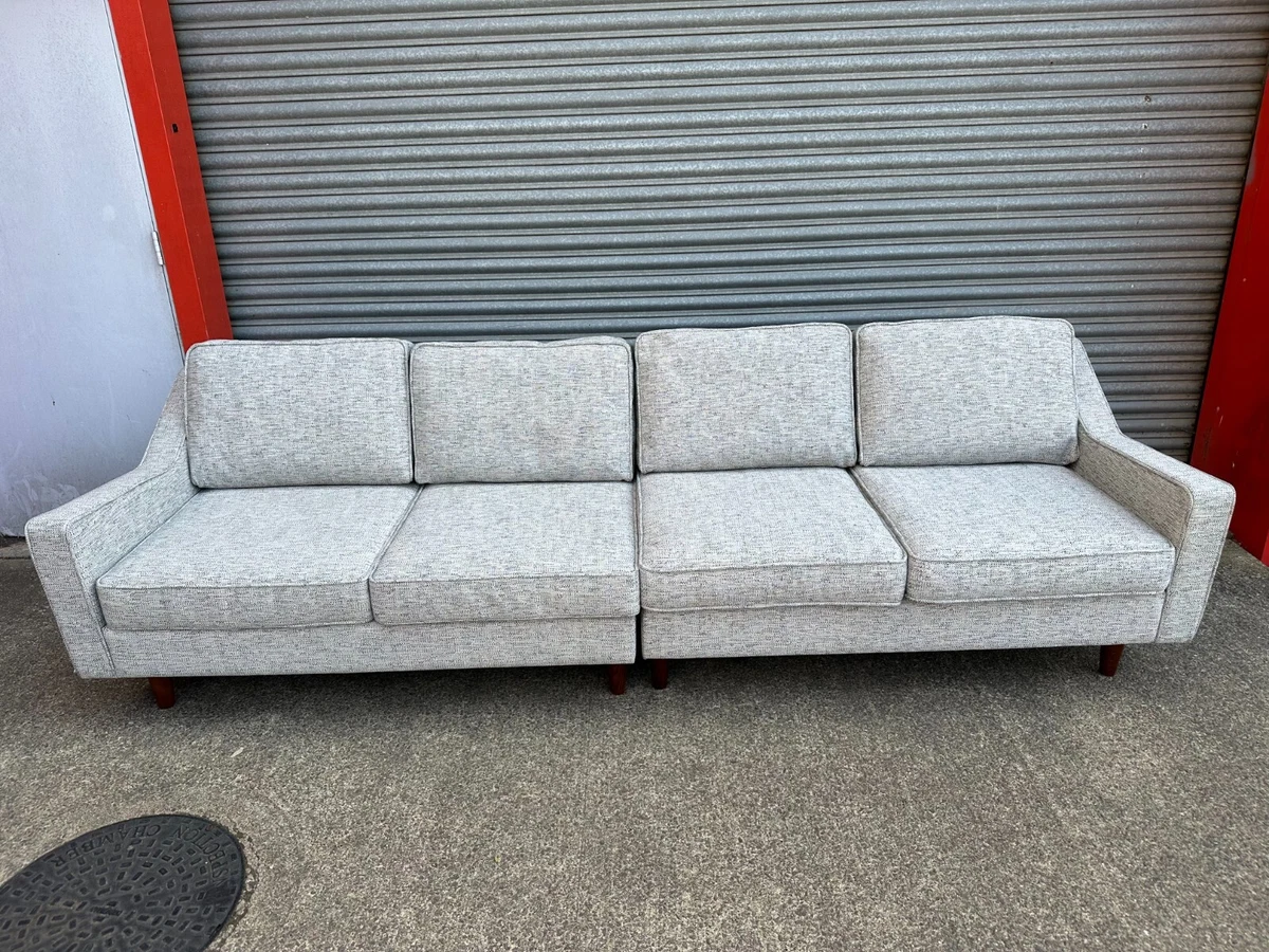 Made Dallas in Grey Basketweave 4 Seater Sofa. RRP 1495
