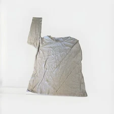 Famous Brand, Long Sleeve T-Shirt Mens Large White Gray