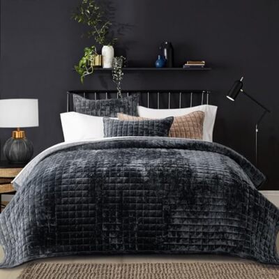 Luxury Velvet Quilt King Size, Ultra Soft (108