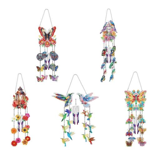 Butterfly Flower Diamond Art Wind Chime Kit Hanging Ornament US - Picture 1 of 22