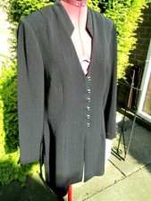 Bnwt-collectables-designer Longer Length Black Jacket-side Vents-overstitched-12