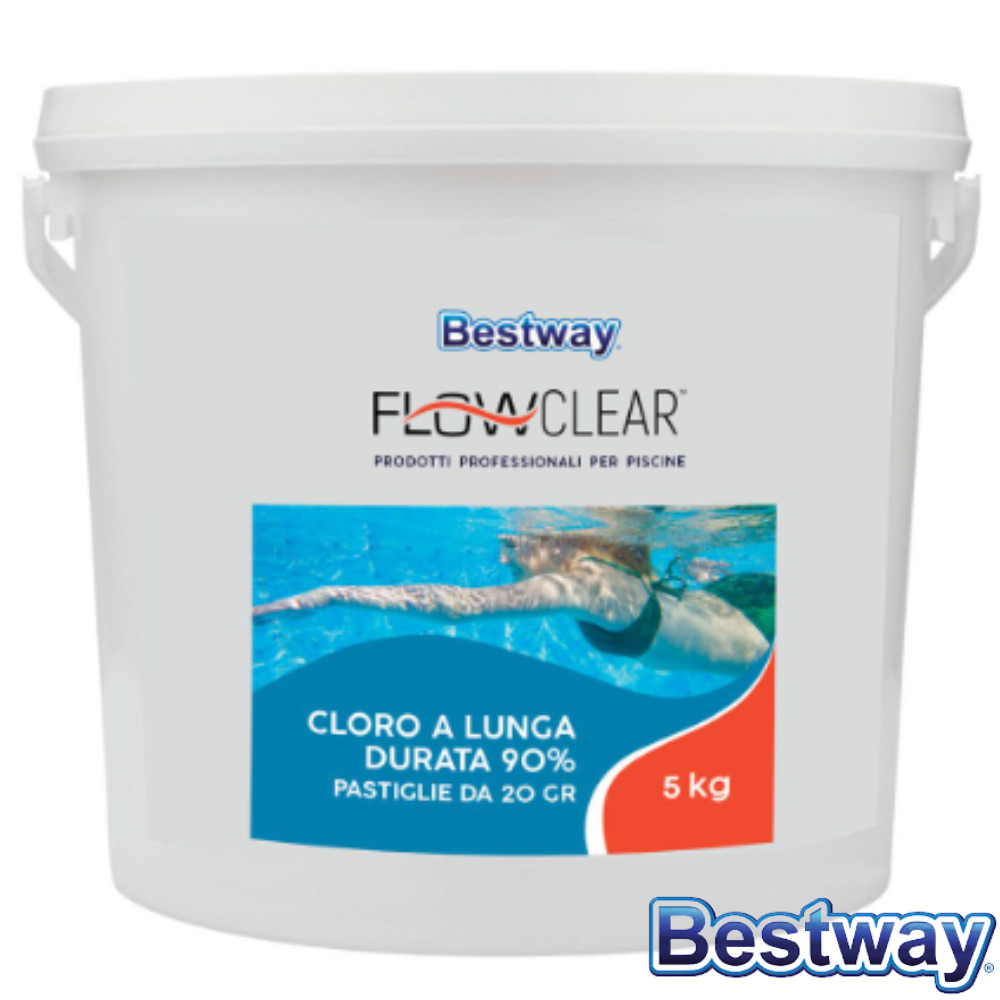 Tricloro Lento Bestway 5kg Pastiglie 20g | 90% Cloro Attivo Professionale