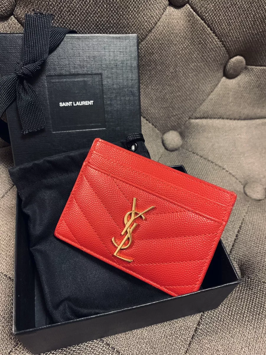 SAINT LAURENT Monogram quilted leather cardholder