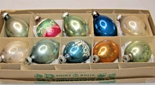Lot VTG Glass Assorted Pictured Candle Bell DROP Christmas Ornaments Shiny Brite