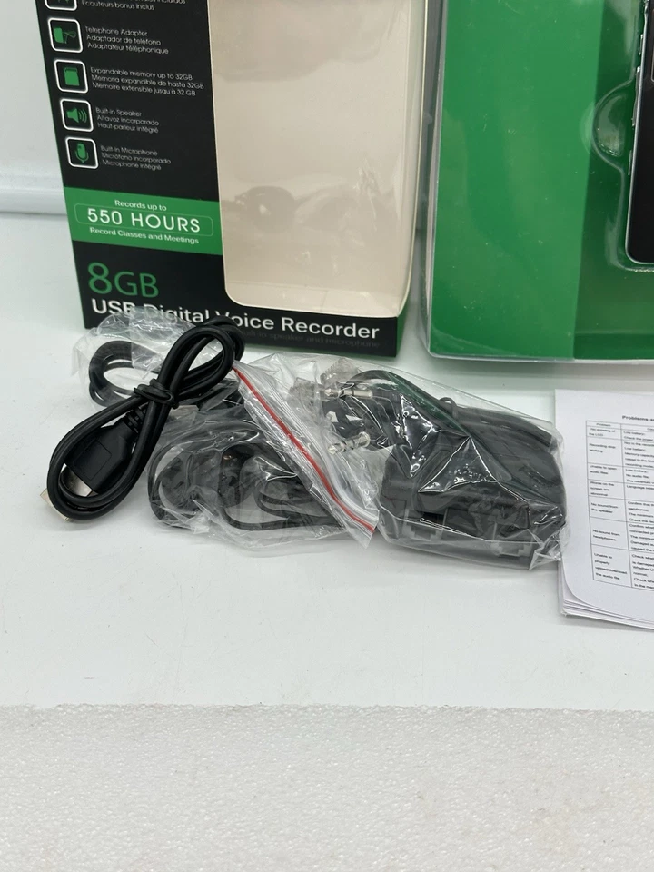 USB Digital Voice Recorder with Built-In-Mic NOB Coby CVR-29BK 8 GB - Image 4 of 4